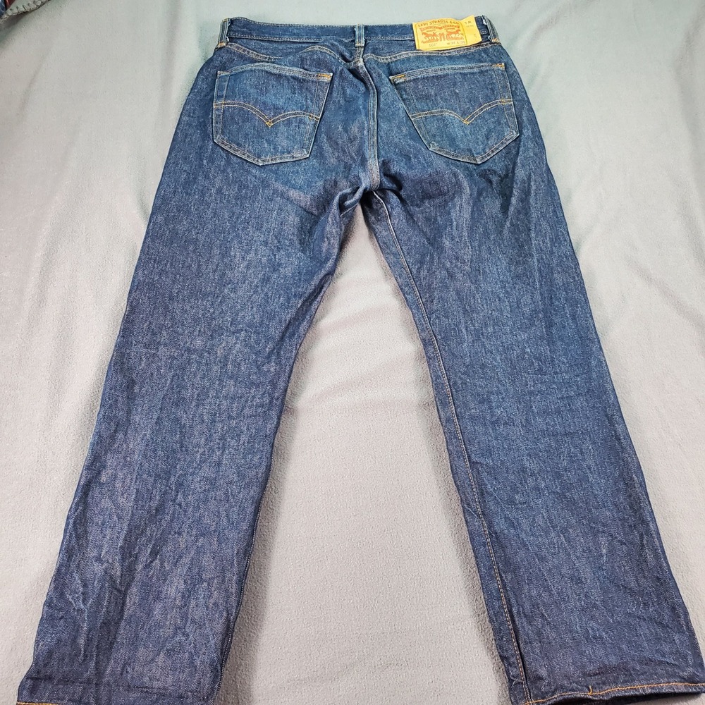 Levis 501 Original Fit Mens Jeans W34 L30(29)  Dark Wash Indigo Button Fly Denim - Picture 11 of 11